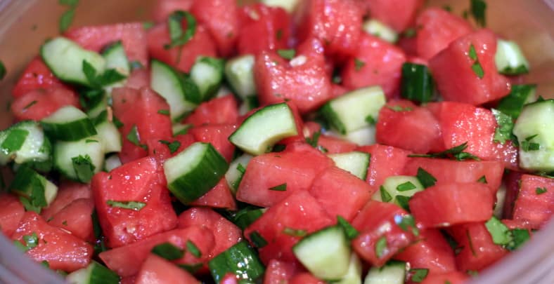 Watermelon and Cucumber Salad